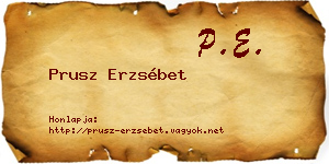 Prusz Erzsébet névjegykártya